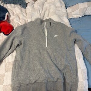 Nike Men's Zip-Up Gray Sweater